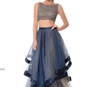 Gorgeous navy two piece gown
